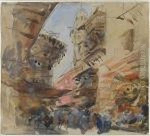 A Bazaar In Cairo by Hercules Brabazon Brabazon