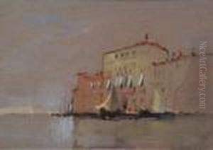 Venetian Canal Scene With Sailing Vessels And Buildings