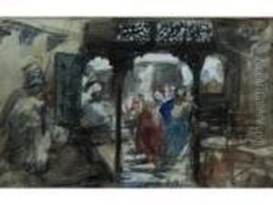 Market In Tunis by Hercules Brabazon Brabazon