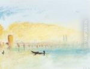A Gondolier With An Aquaduct Beyond A Gondolier With An Aquaduct Beyond