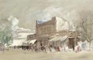 The Bazaar In Old Delhi by Hercules Brabazon Brabazon
