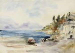 An Italian Lake Scene by Hercules Brabazon Brabazon