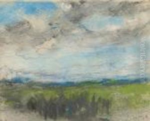A Landscape With Trees In The Foreground by Hercules Brabazon Brabazon