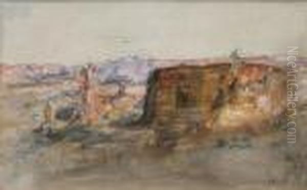 Cairo, Signed With A Monogram, Pencil Andwatercolour - view 1