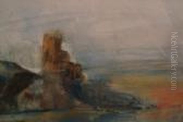Castle On Cliff Top Beside The Sea - view 1