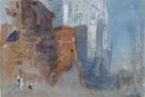A Figure By A Tower