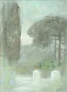 Brabazon In An Italian Garden by Hercules Brabazon Brabazon