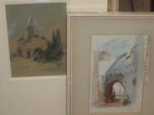 Gatehouse In Capri, Signed With Initials And Inscribed "capri", Watercolour,
, And A View In The Machselwald By The Same Hand Gatehouse In Capri, Signed With Initials And Inscribed "capri", Watercolour,
, And A View In The Machselwald By The Same Hand
