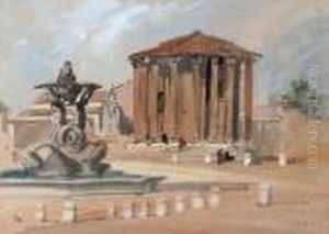 The Temple Of Vesta, Rome by Hercules Brabazon Brabazon