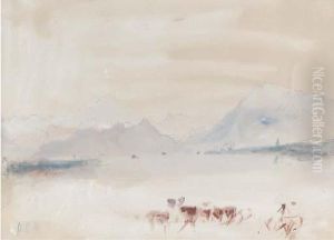 A Swiss Lake With Cattle