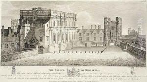 The Palace of Whitehall from a drawing in the Pepysian Library Cambridge by Wenceslaus Hollar
