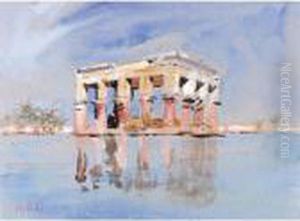 The Temple At Philae by Hercules Brabazon Brabazon