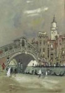 The Rialto Bridge, Venice by Hercules Brabazon Brabazon