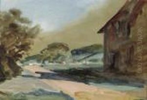The Terrace At Oaklands, Sussex by Hercules Brabazon Brabazon