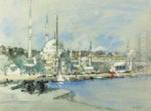 Probably The Suleymaniye Mosque
With The Sultanahmet Mosque Beyond,on The Golden Horn's West Bank,
Istanbul. - view 1