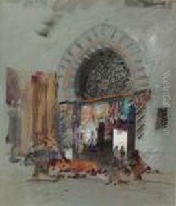 An Eastern Rug Merchant by Hercules Brabazon Brabazon