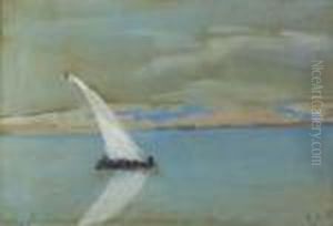 A Dhow On The Nile, Egypt by Hercules Brabazon Brabazon