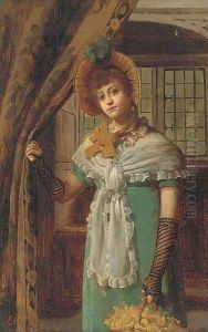 A basket of flowers by Eva Hollyer