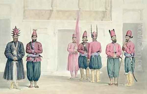 Mohammed Shah Ghufoor and the retinue of Shah Shoojan ool Moolk - view 1