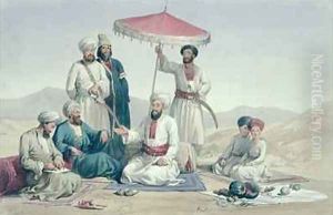 Umeer Dost Mohammed Khan from Characters and Costumes of Afghuanistan by Louis Hague