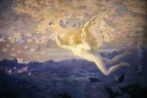 On the Wings of the Morning by Edward Robert Hughes