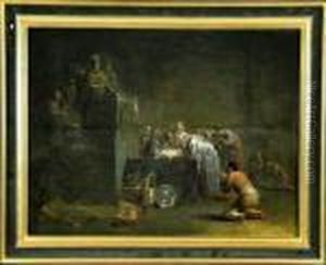 Die Beschneidung Des Jesusknaben Im Tempel by Leonaert Bramer