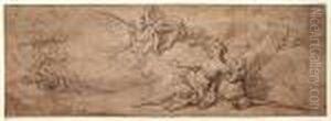 Angel Coming To Hagar In The Desert by Leonaert Bramer