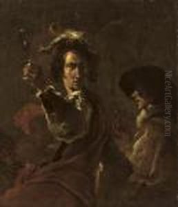 Two Soldiers Drinking And Smoking by Leonaert Bramer