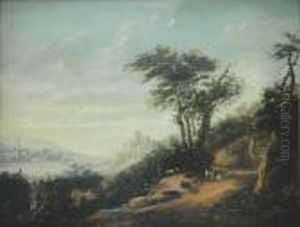 Pejzaz Z Wodospadem by Leonaert Bramer