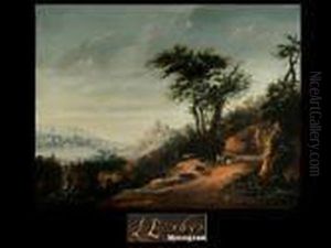 Landschaft Mit Wasserfall by Leonaert Bramer