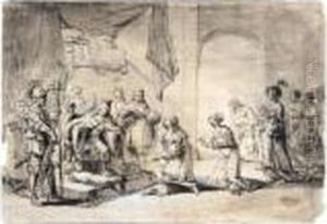 Darius Before Alexander by Leonaert Bramer