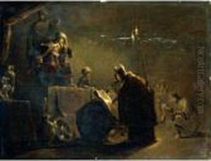 Shaphan Reading The Book Of Law To King Josiah by Leonaert Bramer