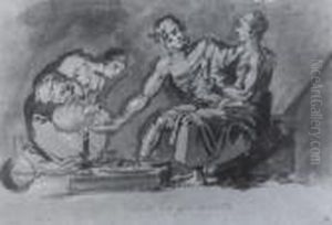 Loth Und Seine Tochter by Leonaert Bramer