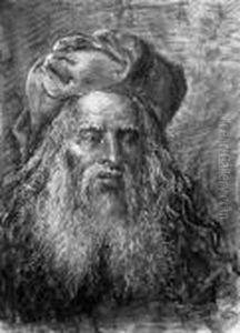 Portrait Of A Bearded Old Man, Bust Length, Wearing A Turban by Leonaert Bramer