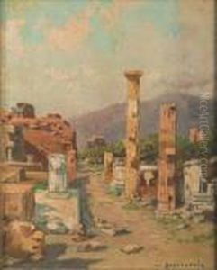 Vue De Pompei by Carlo Brancaccio