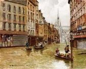 Alluvione A Parigi 1910 by Carlo Brancaccio