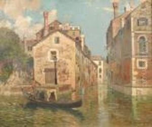 Angolo Di Venezia Con Gondoliere