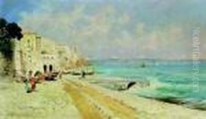 Veduta Di Amalfi Con Barche E Reti