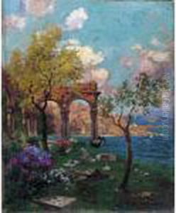 Giardino Fiorito Tra Le Rovine In Riva Al Mare by Carlo Brancaccio