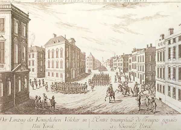 General Howes Redcoats Parade through Manhattan in September 1776 after the American defeat at the battle of Long Island - view 1