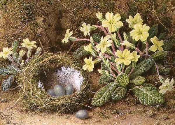 Still Life of Eggs in a Nest and Primroses - view 1