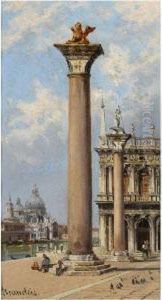 View Of The Columns Of San Marco And San Teodoro And Santa Mariadella Salute by Antonietta Brandeis