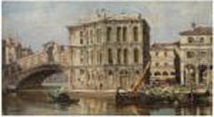 The Rialto Bridge With The Palazzo Dei Camerlenghi by Antonietta Brandeis