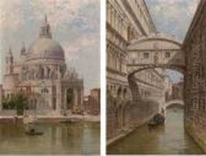 A Church Procession At Santa Maria Della Salute; And A Gondolier Atthe Bridge Of Sighs