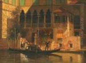 Gondolier In Venice Scene by Antonietta Brandeis
