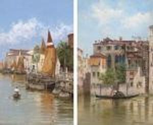 Rowing Past The Lobster Pots, Venice by Antonietta Brandeis