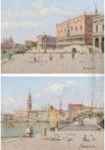 Two Views Of Venice: La 
Piazzetta In Front Of The Doge's Palace; View Across The Lagoon To The 
Doge's Palace by Antonietta Brandeis