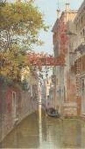 A Gondola On A Venetian Backwater by Antonietta Brandeis