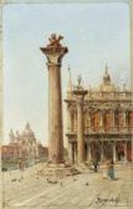 Entrance To The Grand Canal From The Piazzetta
Oil On Board