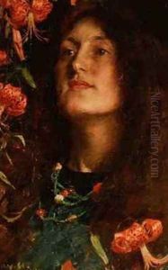 Portrait of Emily Hatherell the artists wife by William Hatherell